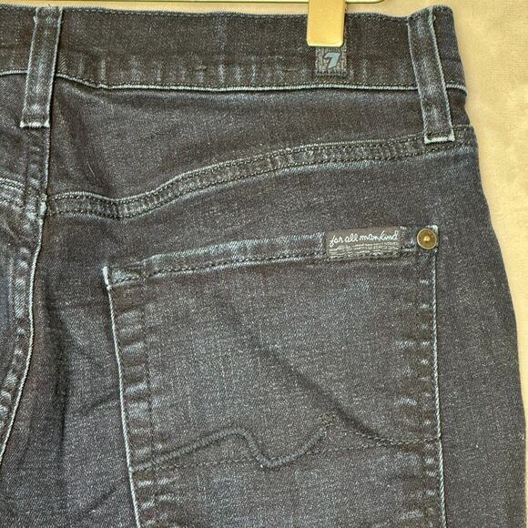 7 For All Mankind Austyn Crop Jean Women 29 Dark Wash Stretch Slim Leg Logo - Picture 4 of 11